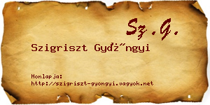 Szigriszt Gyöngyi névjegykártya